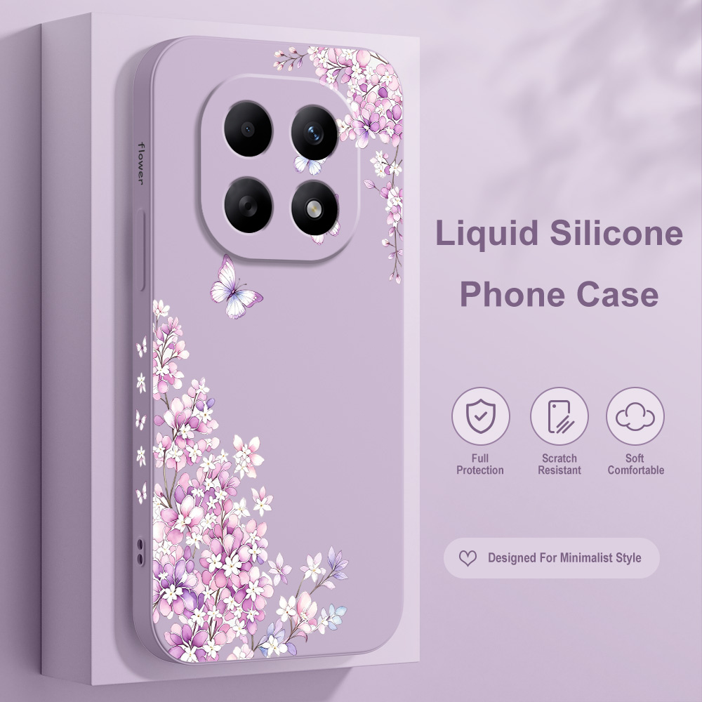 Phone Cases Xiaomi 15 - Fioletowe etui z motywem kwiatowym na