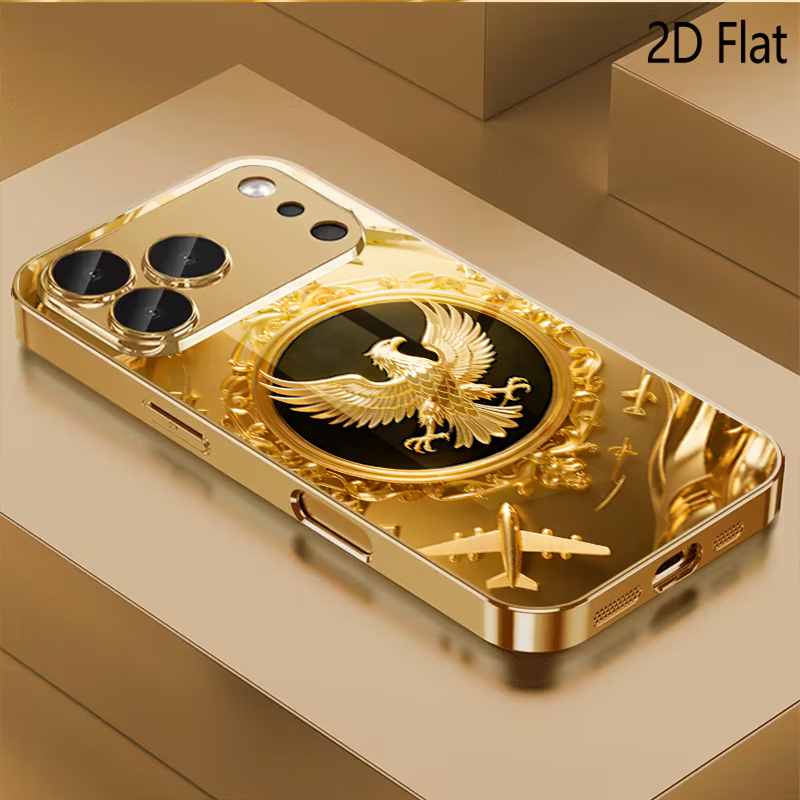Phone Cases H&M - Wzór złotego skrzydła na szkle hartowanym